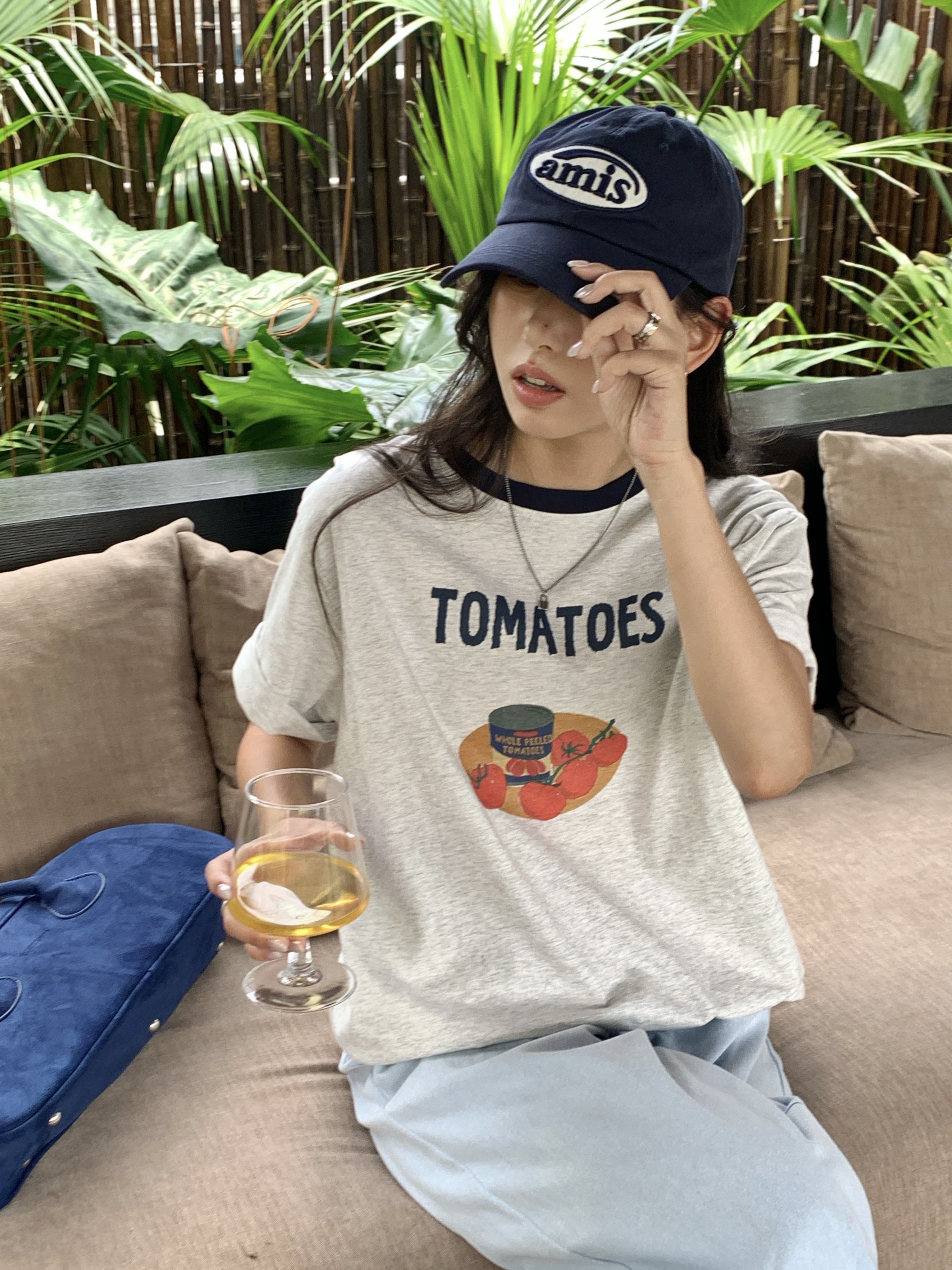 配色ルーズ半袖プリントTシャツ | 詳細画像3