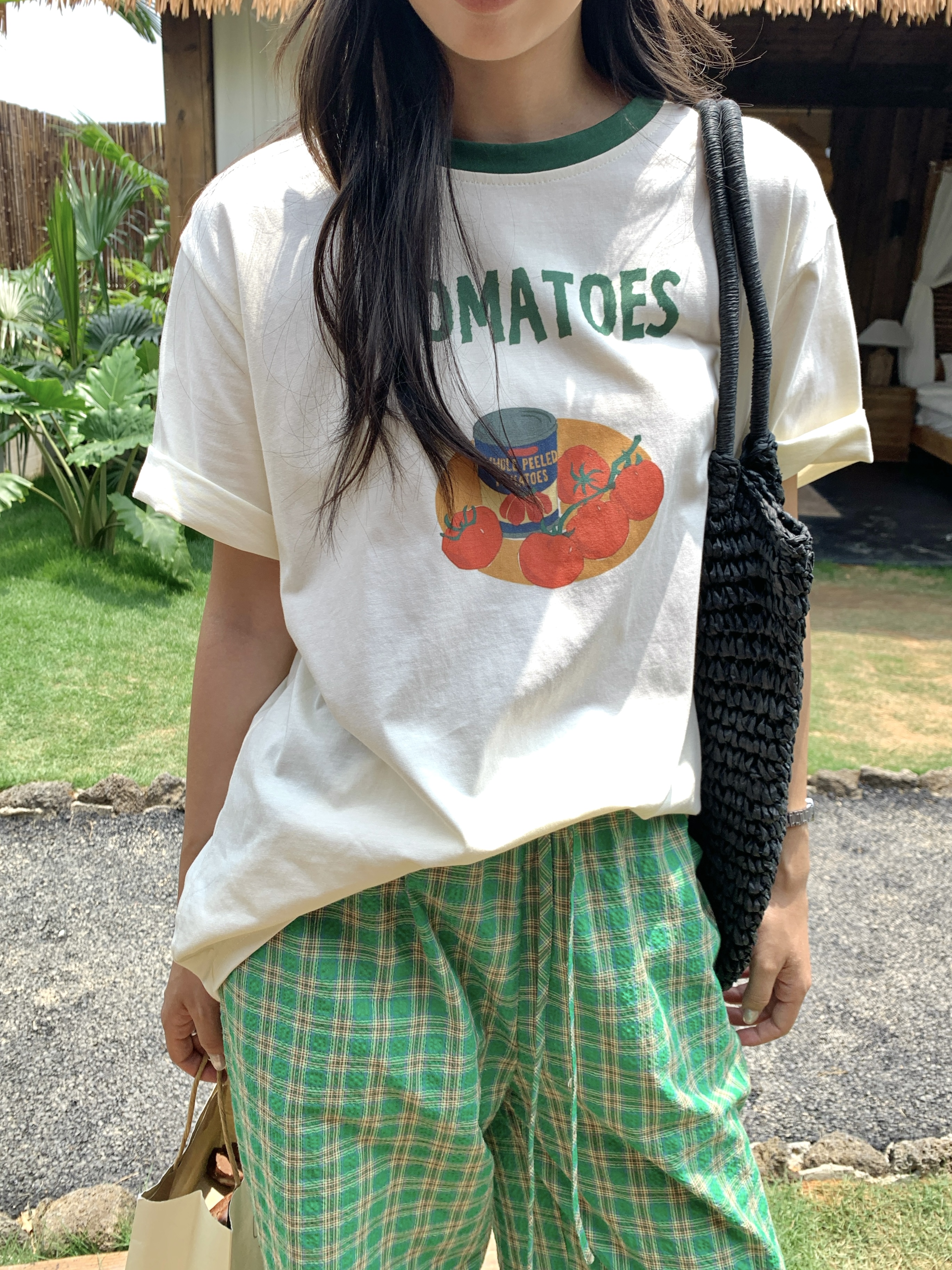 配色ルーズ半袖プリントTシャツ | 詳細画像23