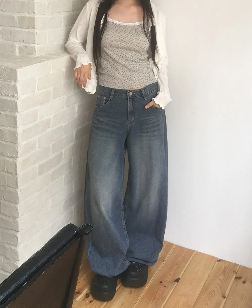 バルーンワイドウォッシングデニムパンツ | WONDERWONDER | 詳細画像1