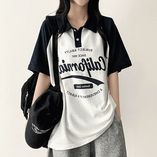 半袖ラグラン配色Tシャツ | hijjoo | 詳細画像1