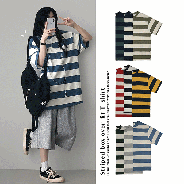 ボクシー半袖ボーダーTシャツ | レディースファッション通販 - DHOLIC