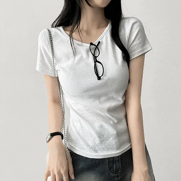 半袖ラウンドネックスリムTシャツ | hijjoo | 詳細画像1