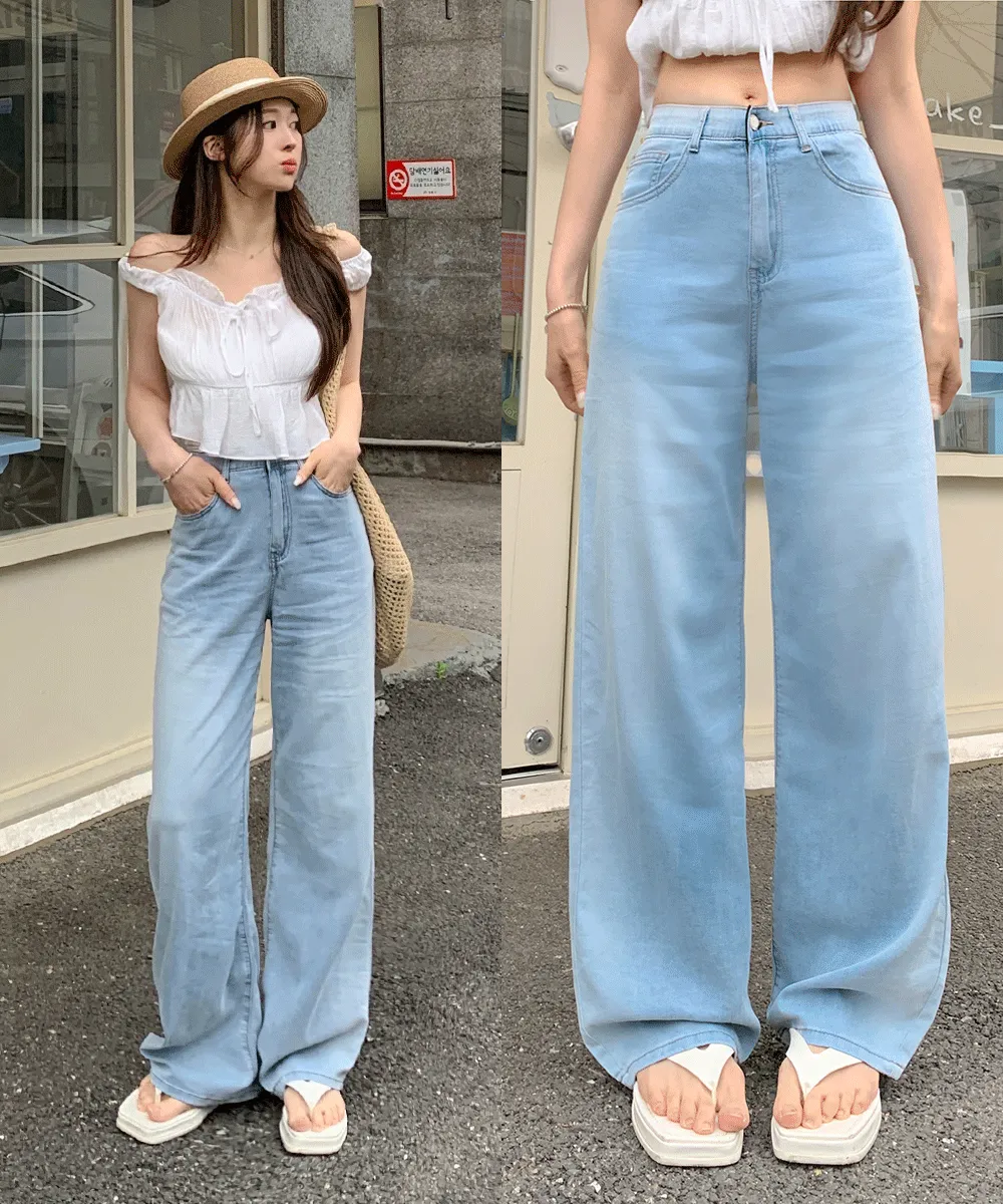 ウォッシングストレートワイドデニムパンツ | wannabemuse | 詳細画像1