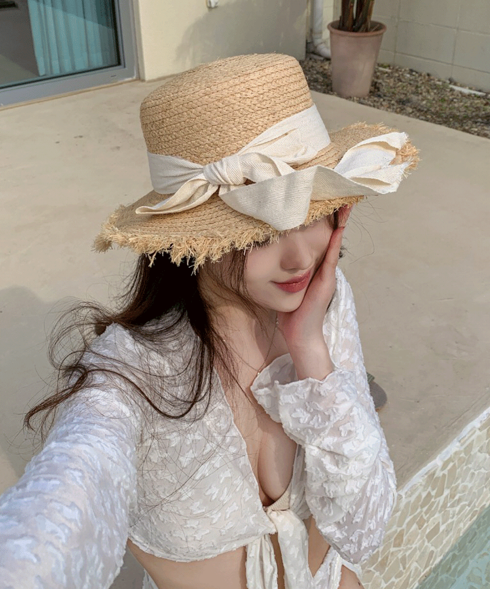 ★韓国★【MALBON】マルボン ラフィア バケットハットwoman バケットハット Malbon Golf(マルボンゴルフ) 帽子(レディース
