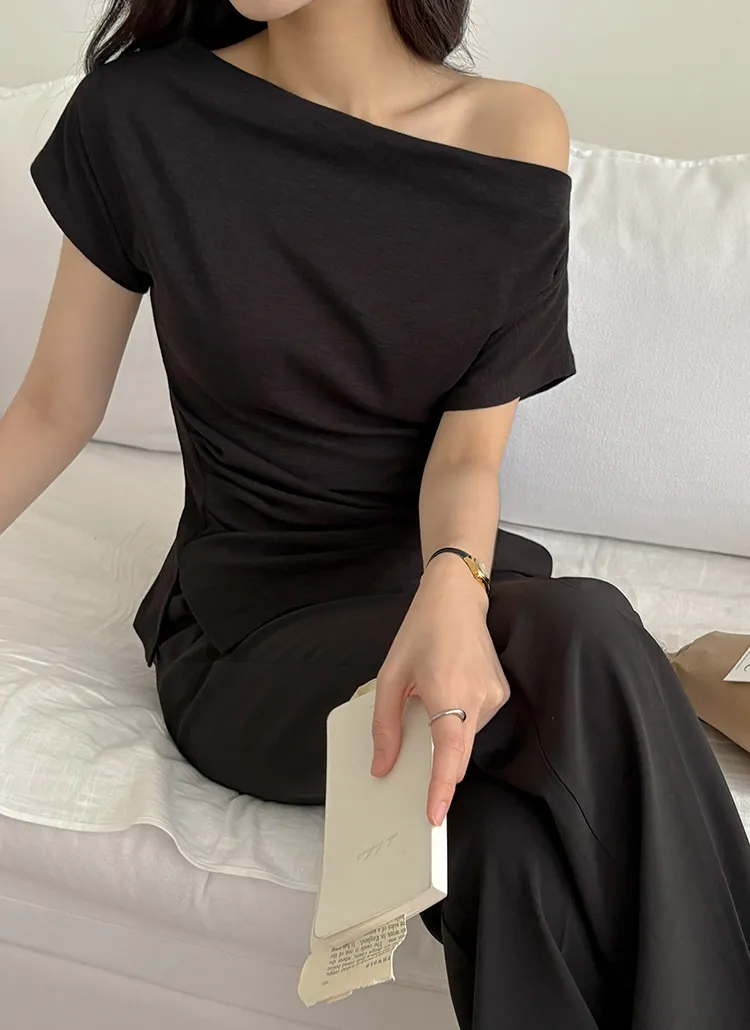 オフショルダー無地Tシャツ | ODE | 詳細画像1
