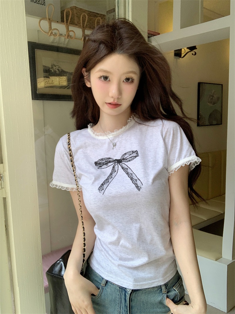 フリルプリントリボン柄Tシャツ | 詳細画像3