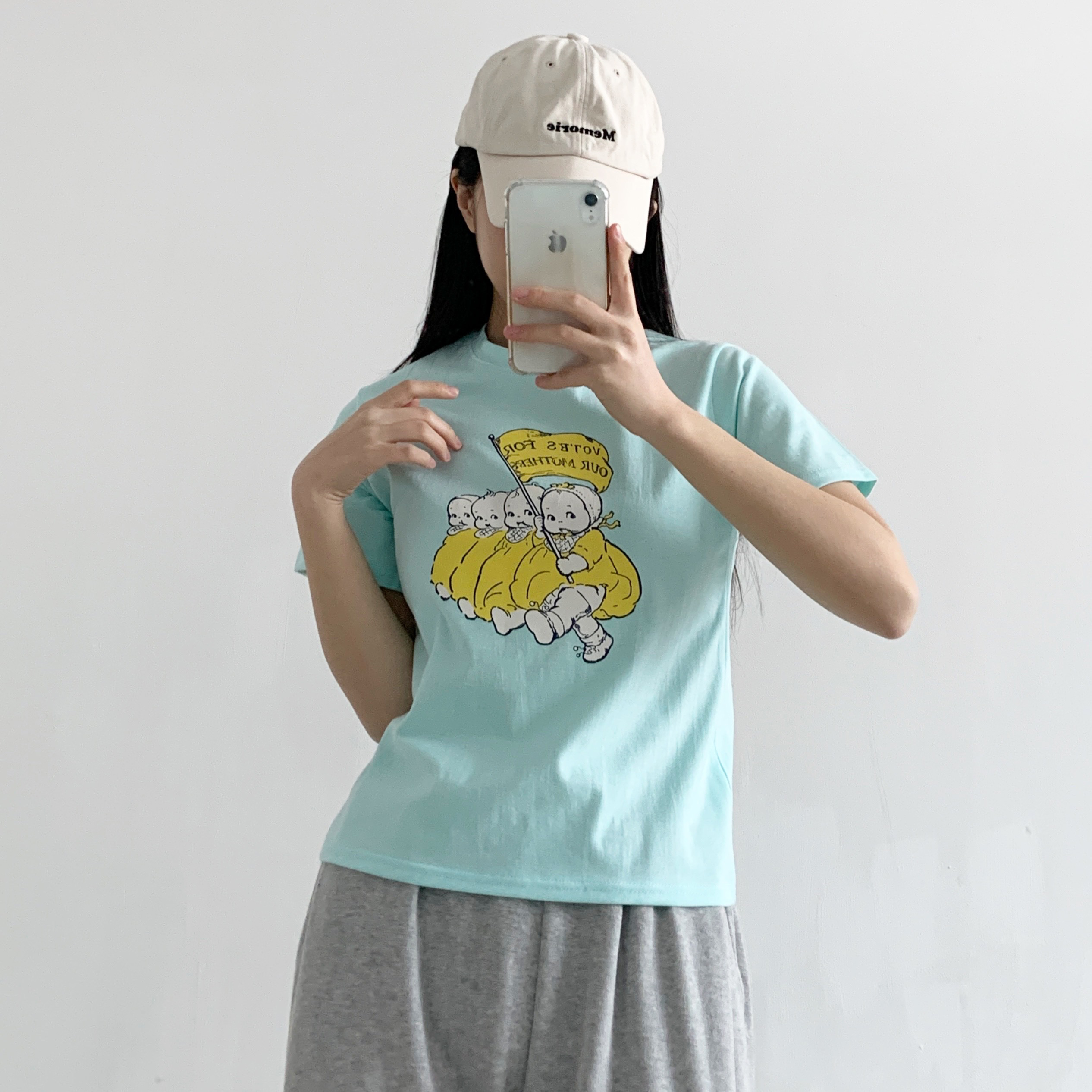 ラウンドネックプリントパステルTシャツ | 詳細画像4