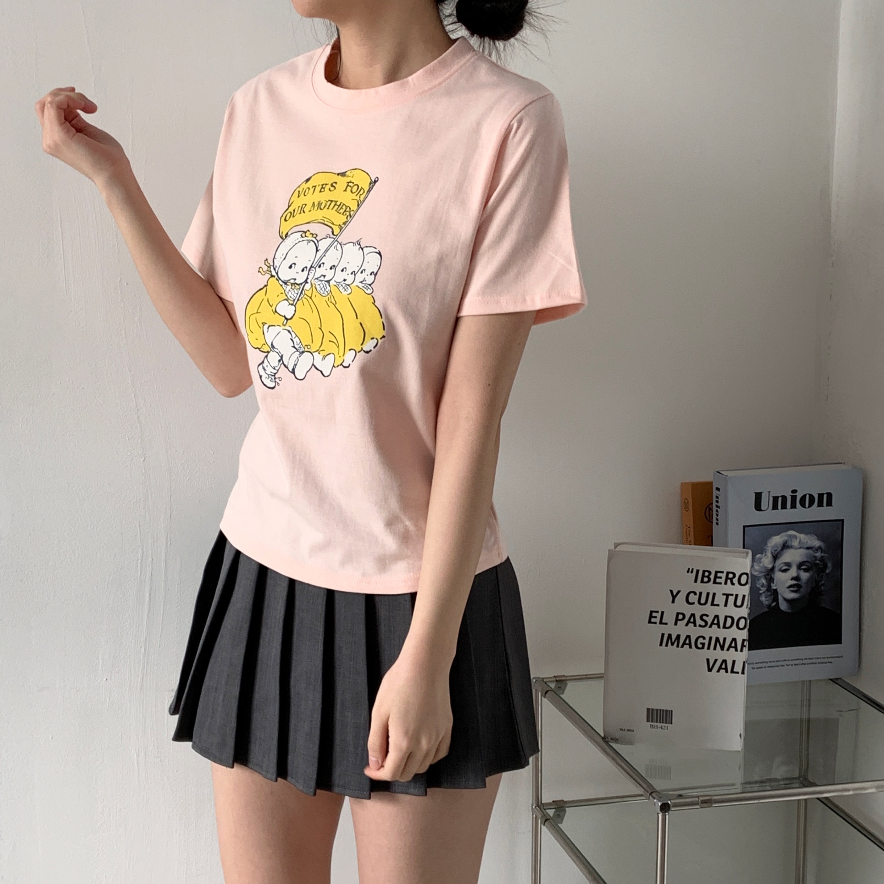 ラウンドネックプリントパステルTシャツ | 詳細画像6