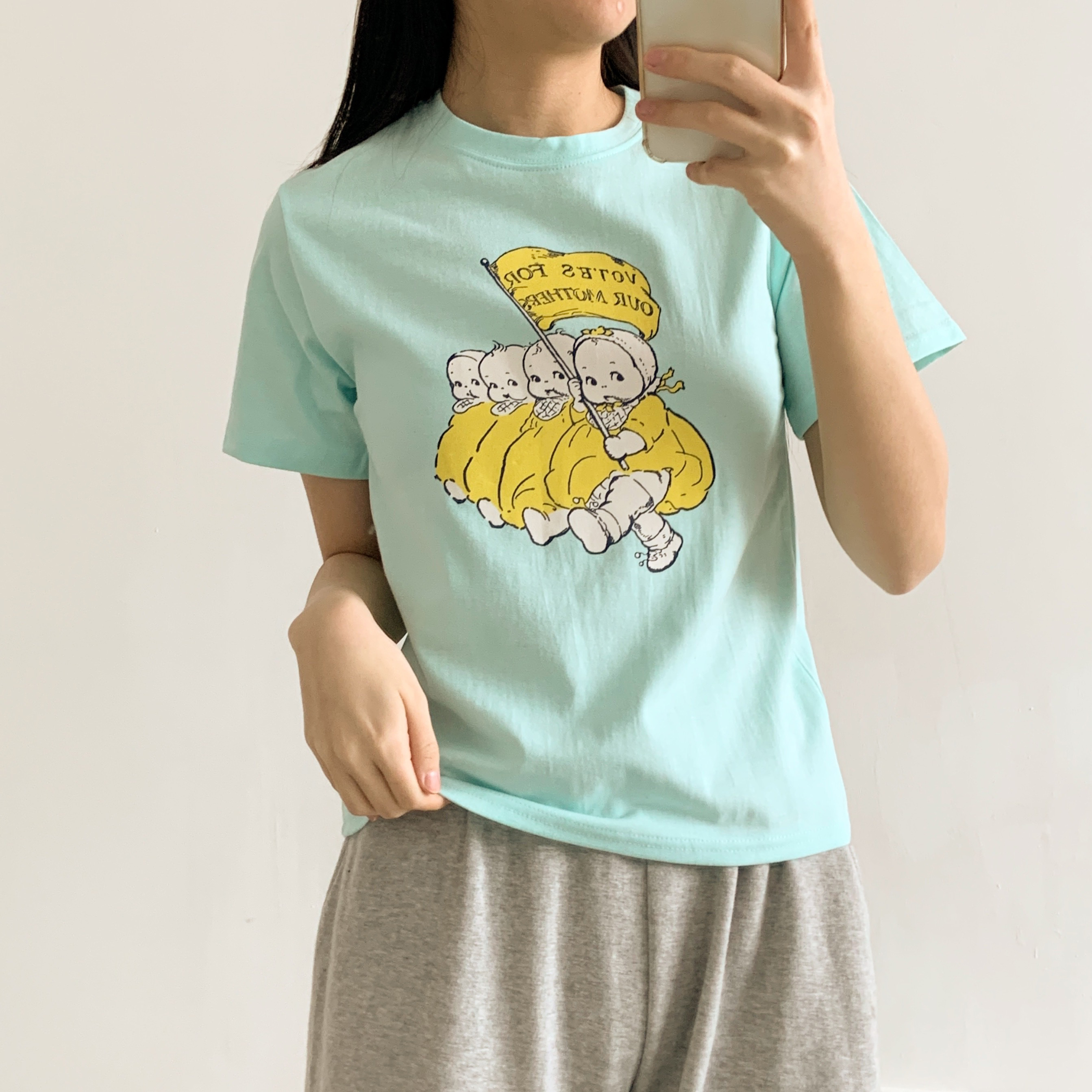 ラウンドネックプリントパステルTシャツ | 詳細画像8