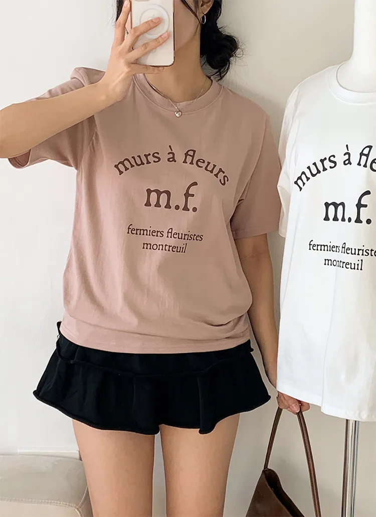 ルーズ半袖プリントカラーTシャツ | 詳細画像1