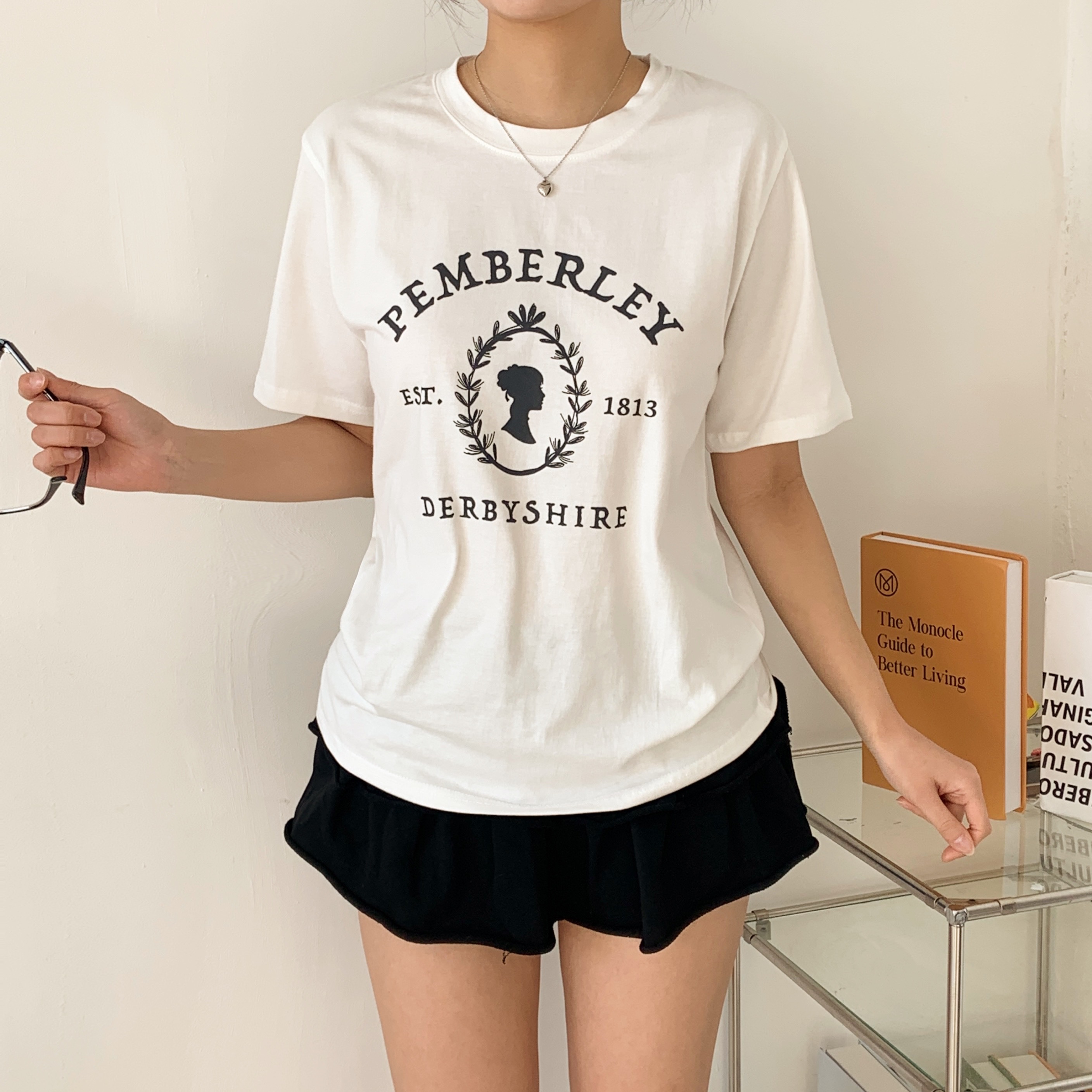 コットンラウンドネックプリントTシャツ | 詳細画像2