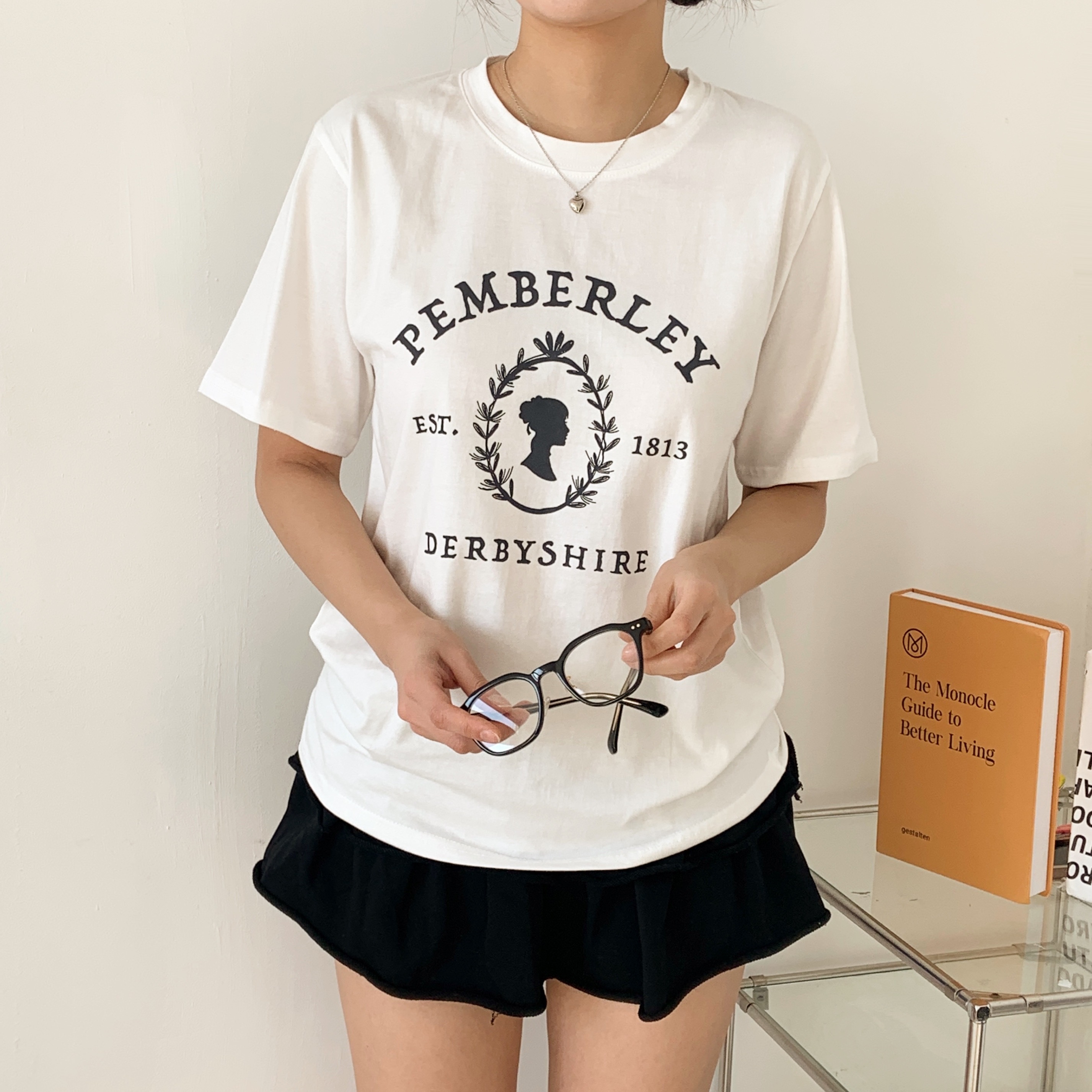 コットンラウンドネックプリントTシャツ | 詳細画像4