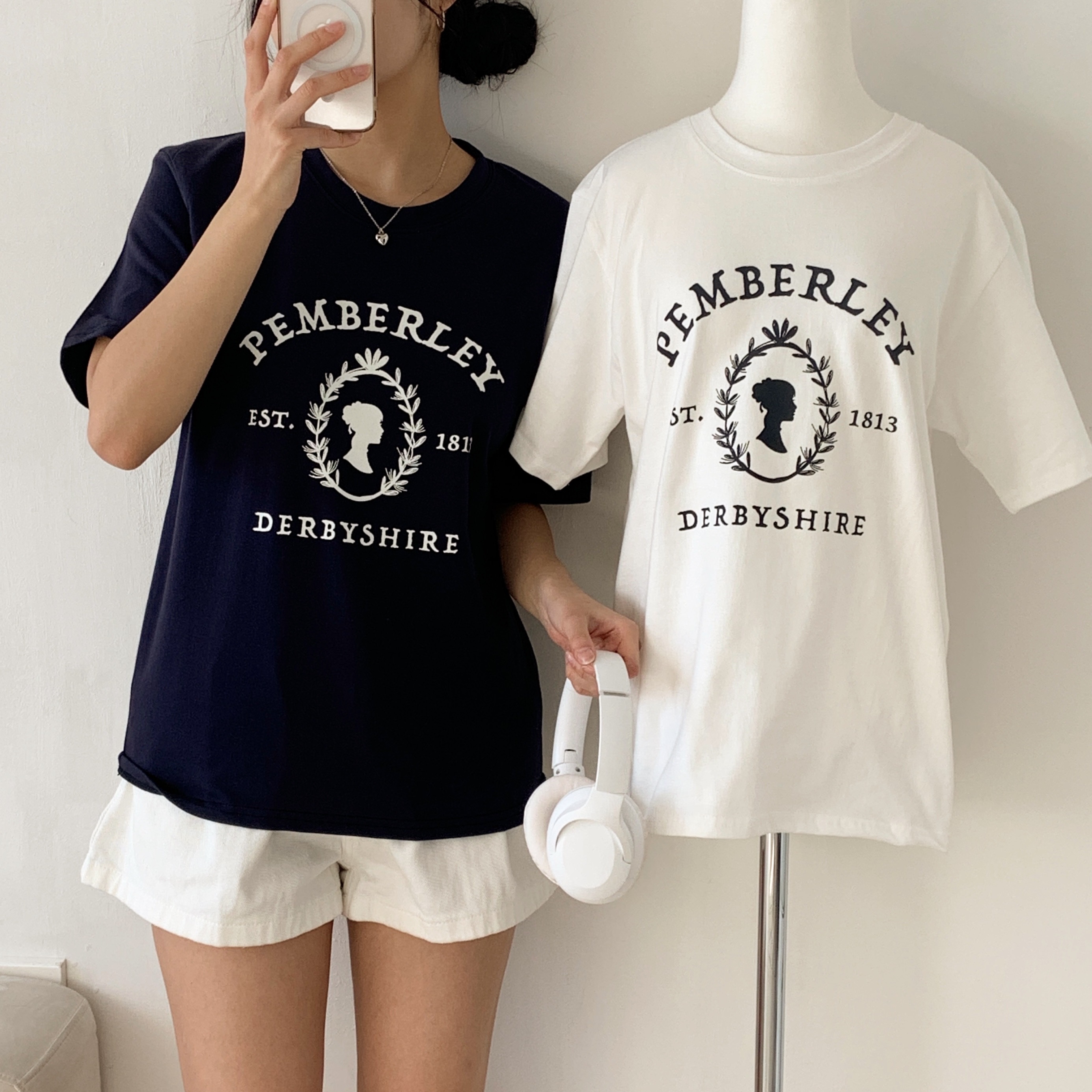 コットンラウンドネックプリントTシャツ | 詳細画像5