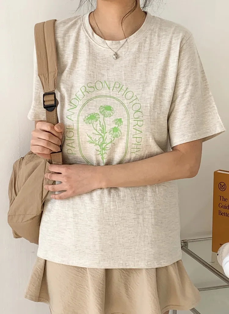 コットン半袖レタリングTシャツ | 詳細画像1