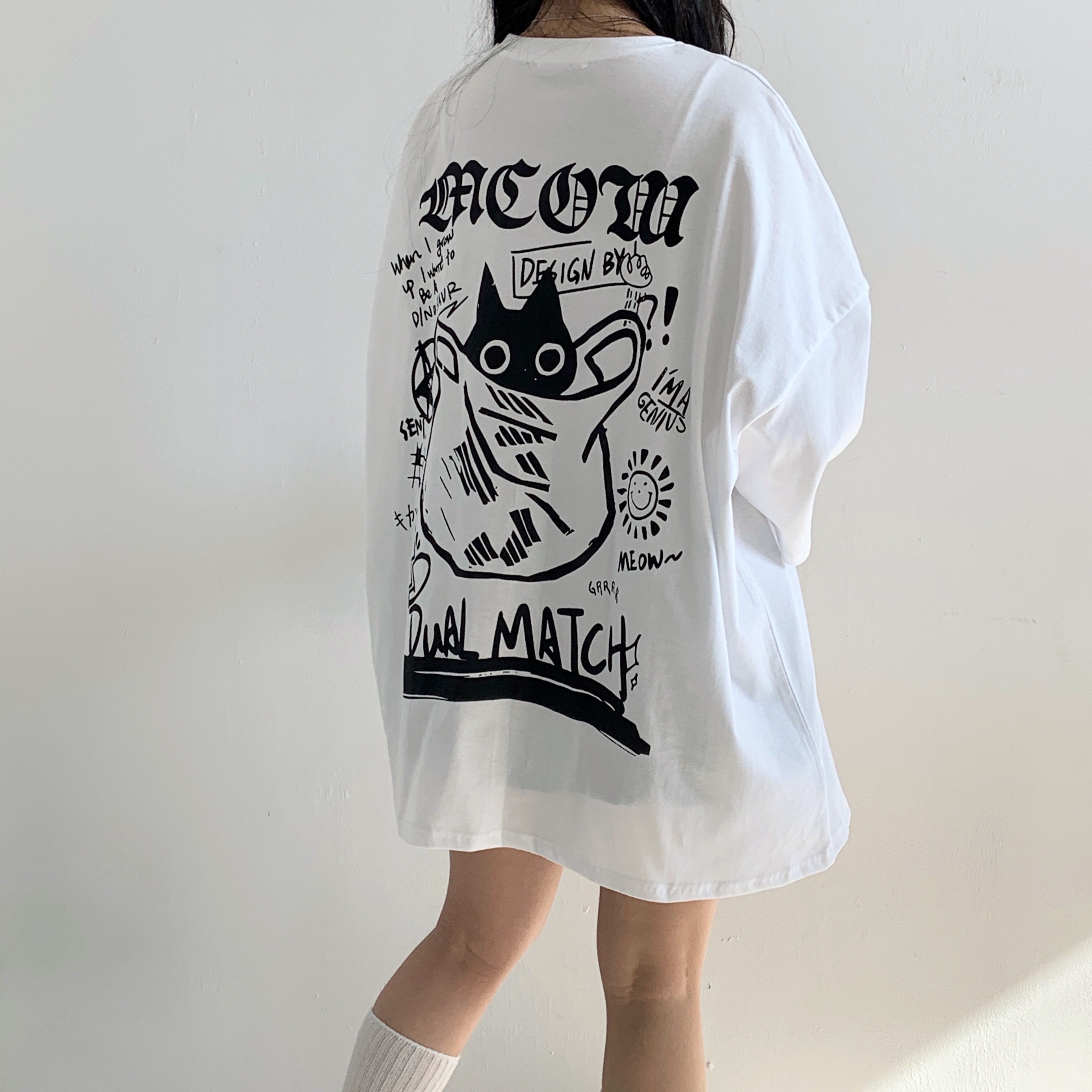 ラウンドネックボクシープリントTシャツ | 詳細画像2
