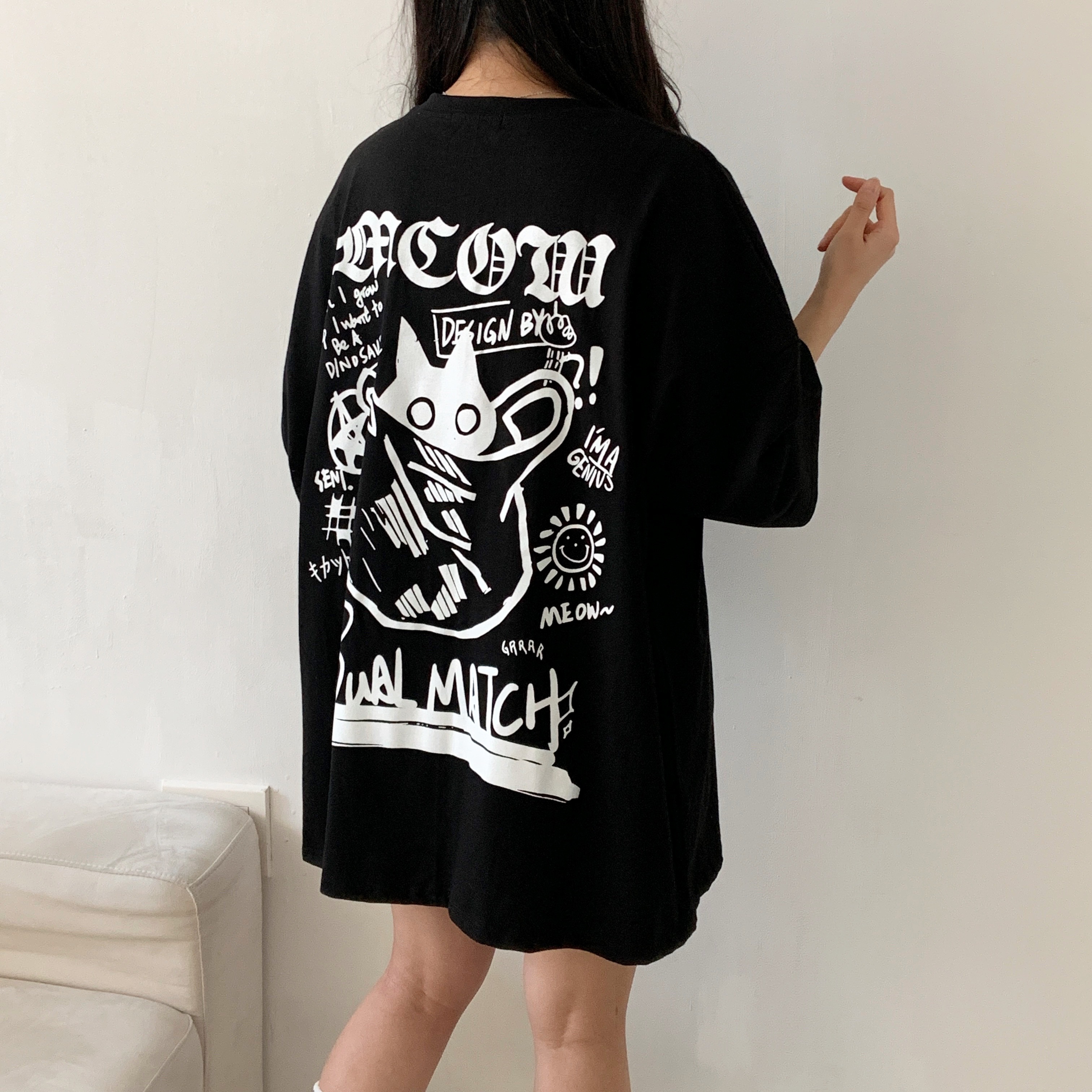 ラウンドネックボクシープリントTシャツ | 詳細画像3