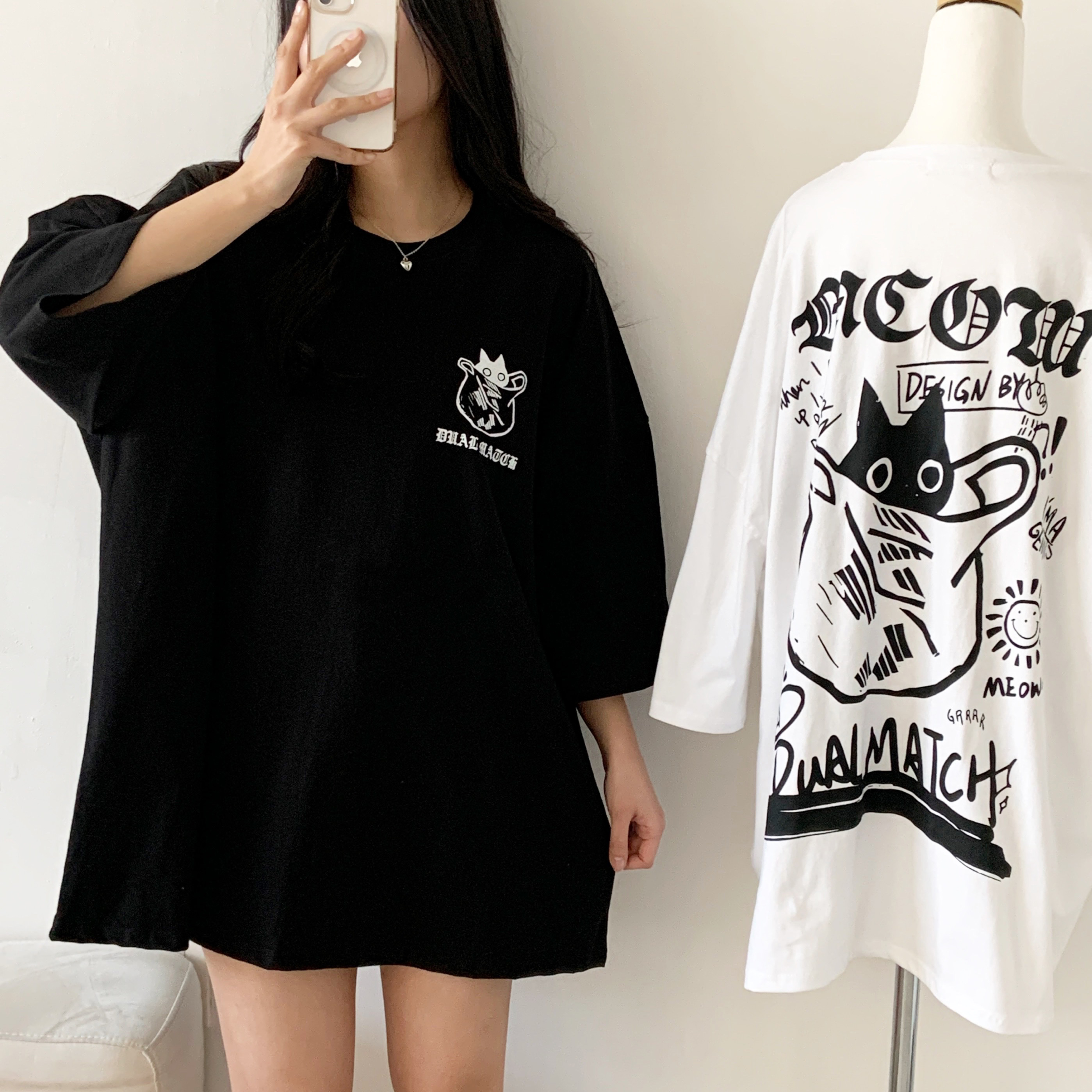 ラウンドネックボクシープリントTシャツ | 詳細画像11