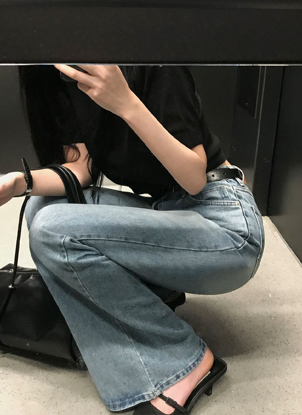 選べる丈]ブーツカットデニムパンツ | レディースファッション通販