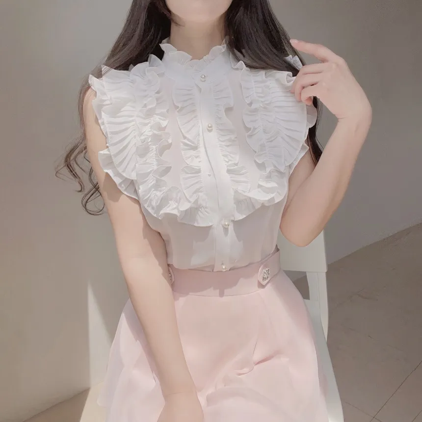 パンツ裏地シフォンキュービックスカート | mirangmirang | 詳細画像4