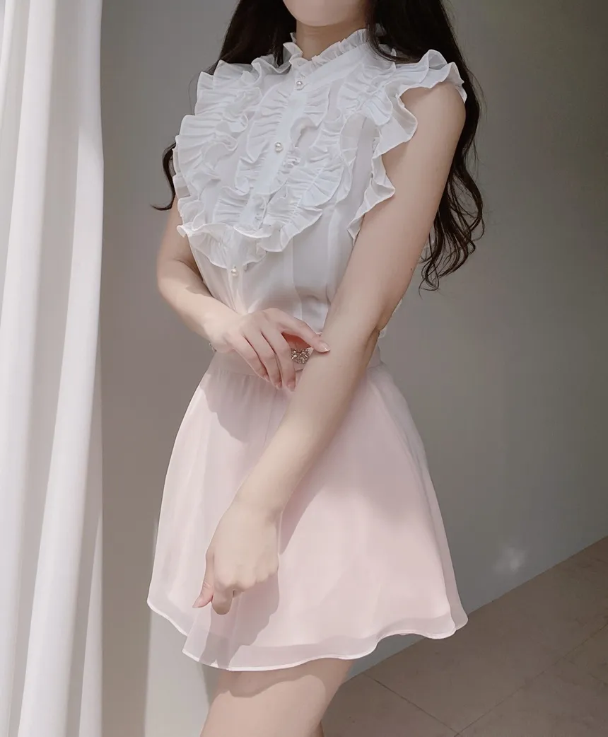 パンツ裏地シフォンキュービックスカート | mirangmirang | 詳細画像10