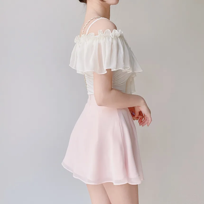 パンツ裏地シフォンキュービックスカート | mirangmirang | 詳細画像19