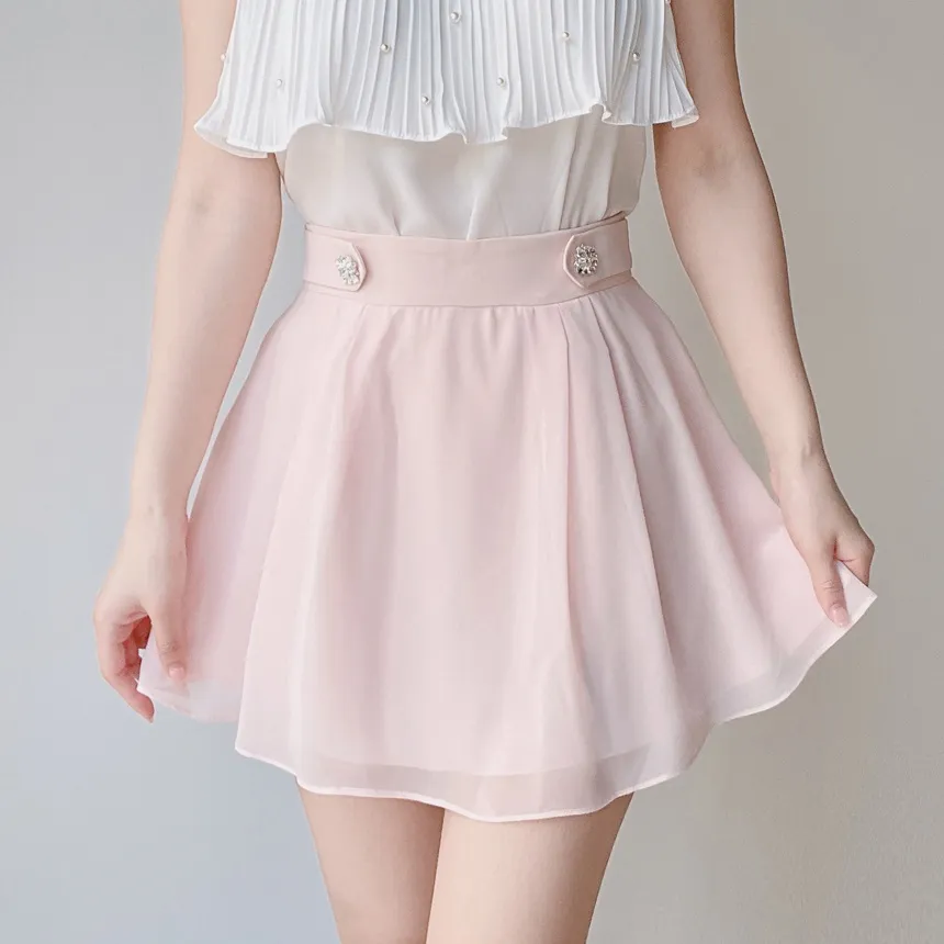 パンツ裏地シフォンキュービックスカート | mirangmirang | 詳細画像30