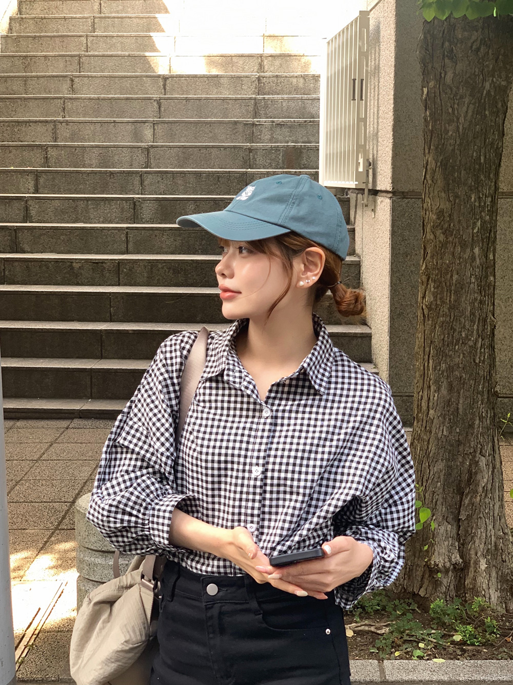 パフスリーブギンガムチェックシャツ | レディースファッション通販