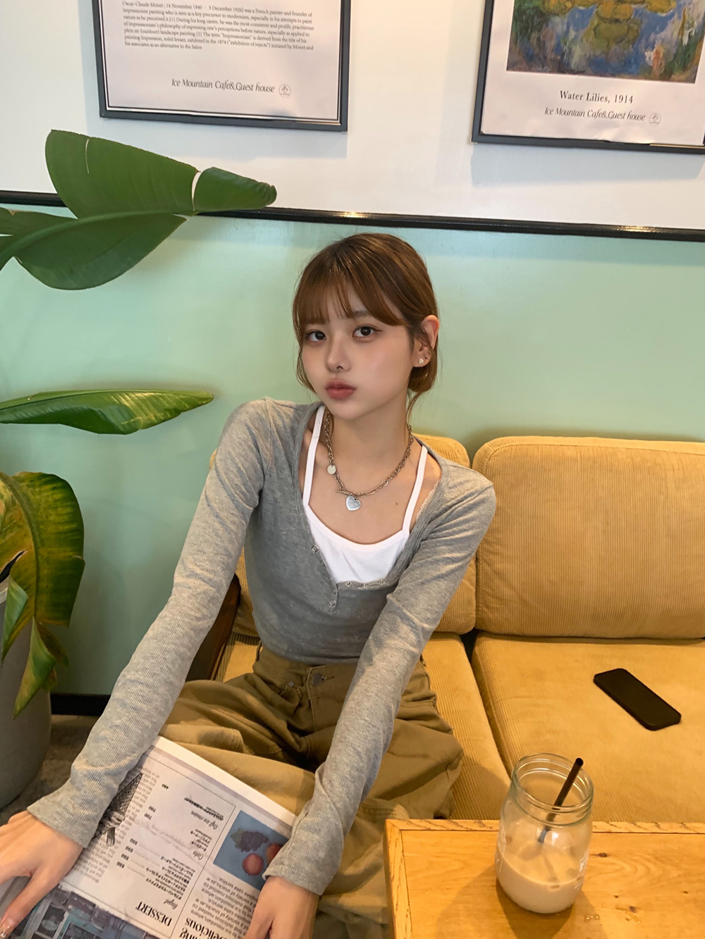 レイヤード風フロントボタンカットソー | 詳細画像7