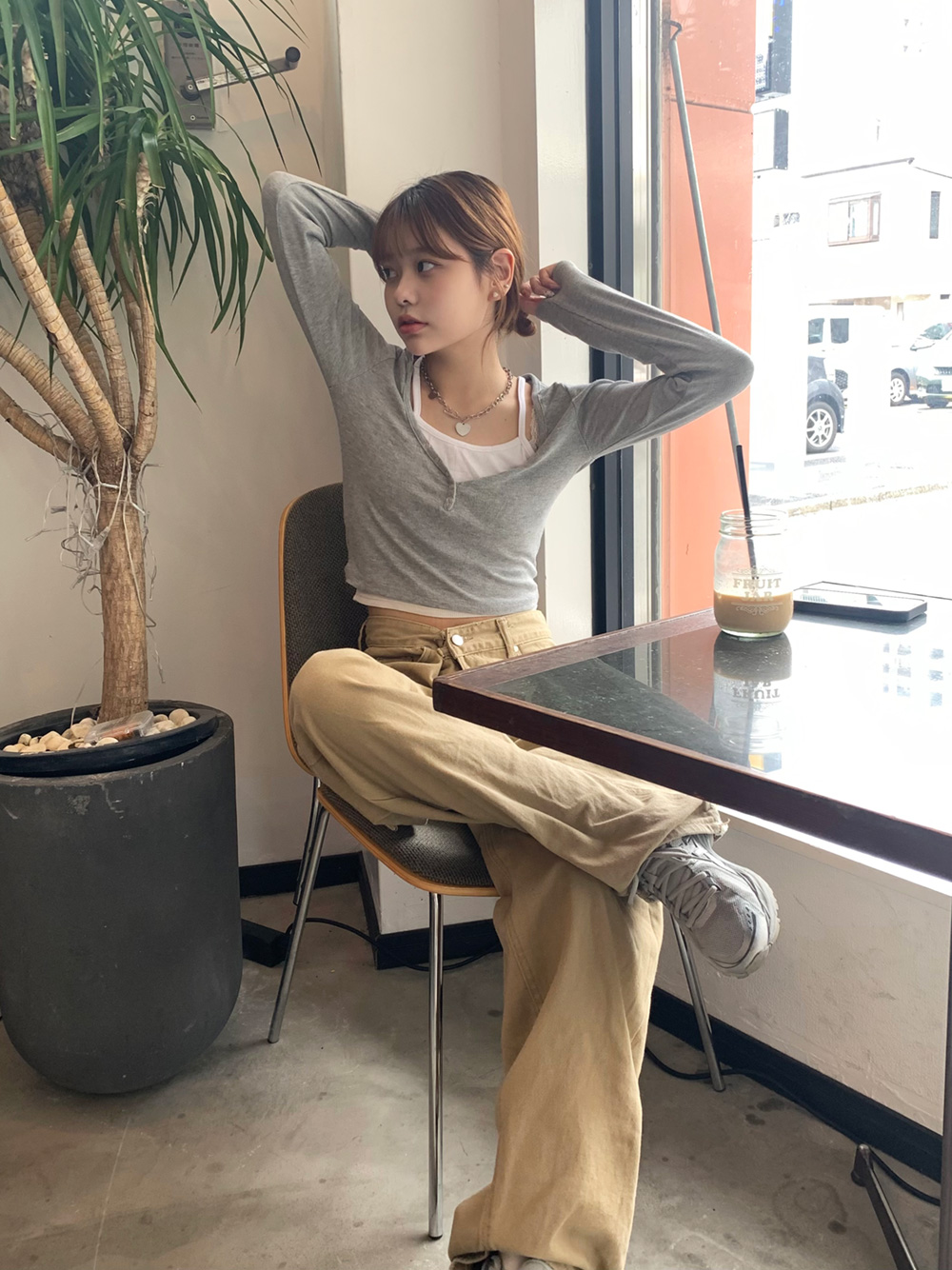 レイヤード風フロントボタンカットソー | 詳細画像9