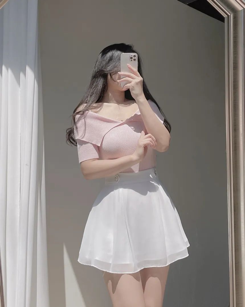 リブオフショルダーニット | mirangmirang | 詳細画像9