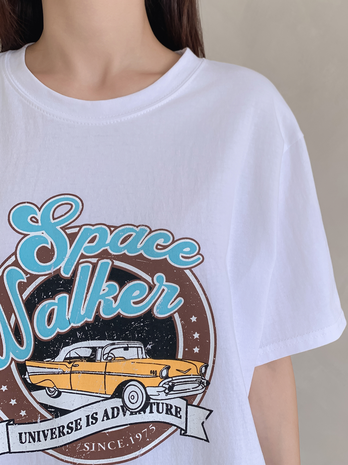 コットンラウンドネック半袖プリントTシャツ | 詳細画像5