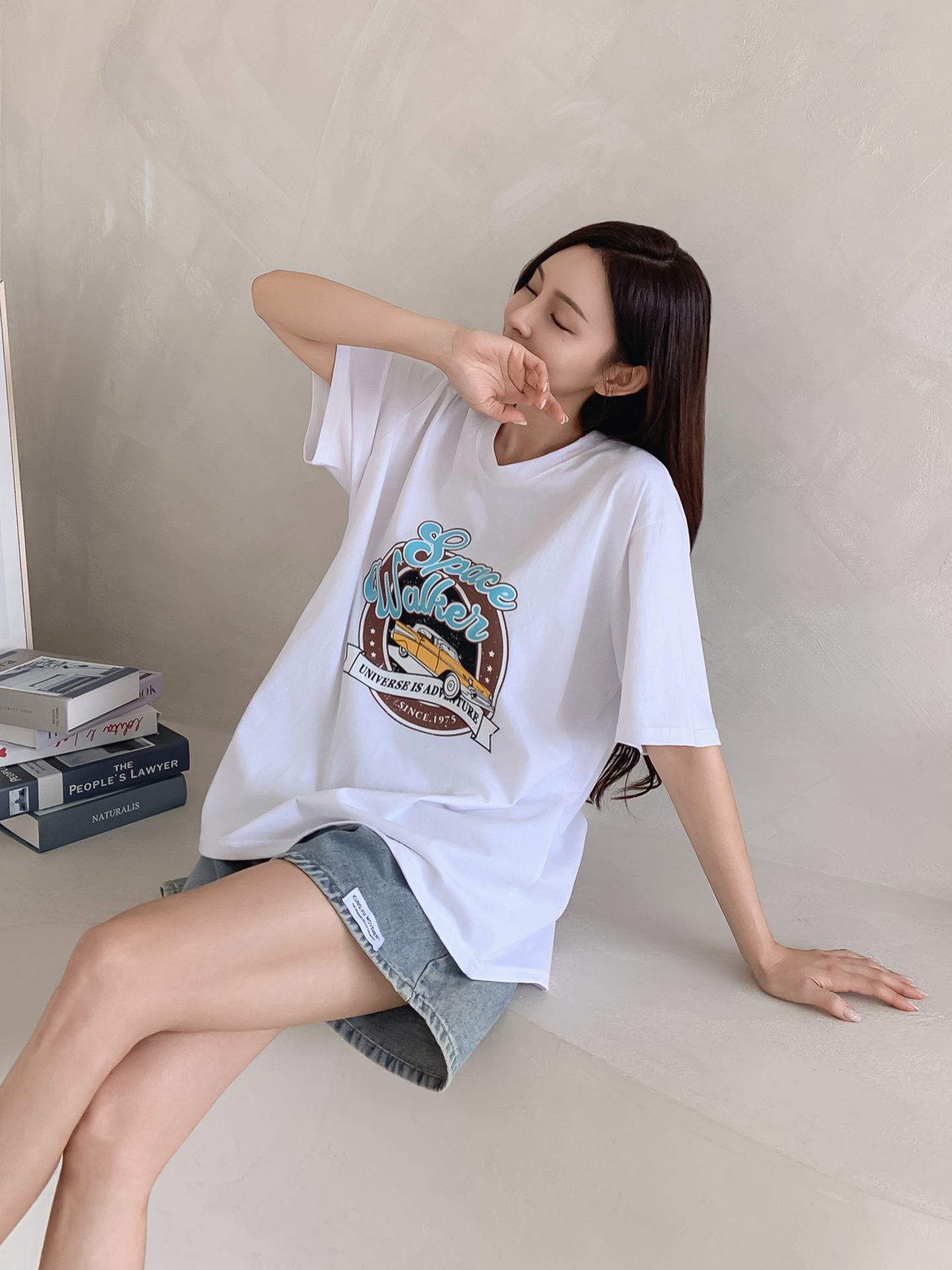 コットンラウンドネック半袖プリントTシャツ | 詳細画像7