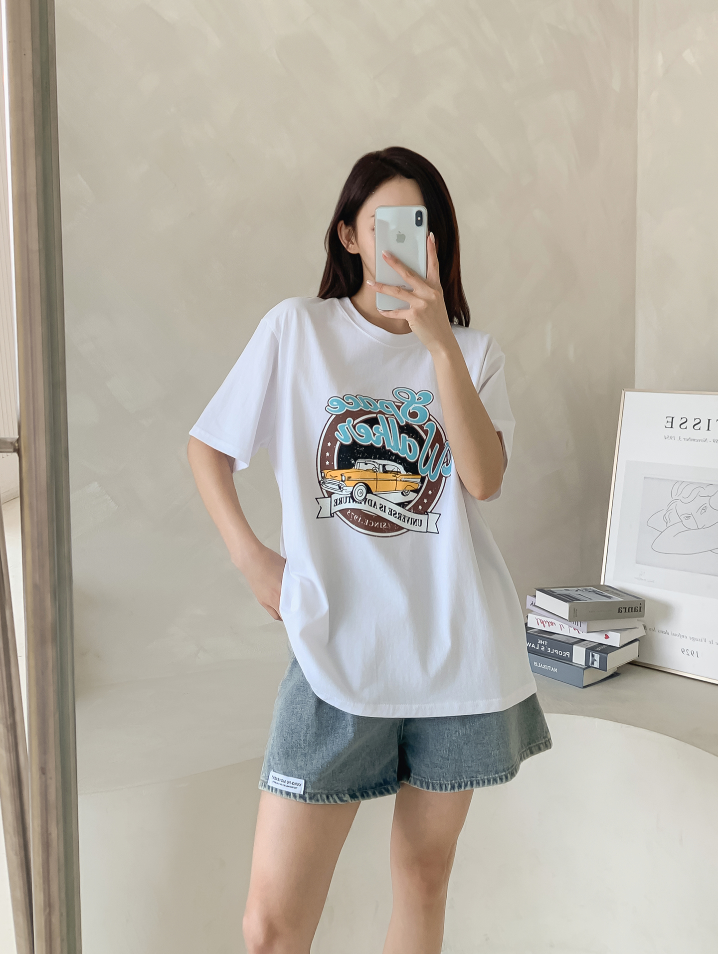 コットンラウンドネック半袖プリントTシャツ | 詳細画像9