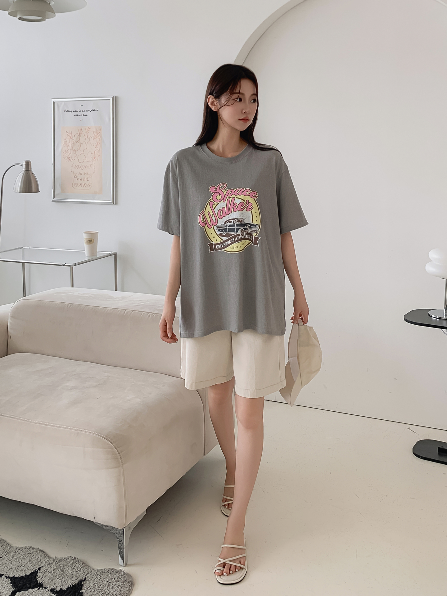 コットンラウンドネック半袖プリントTシャツ | 詳細画像11