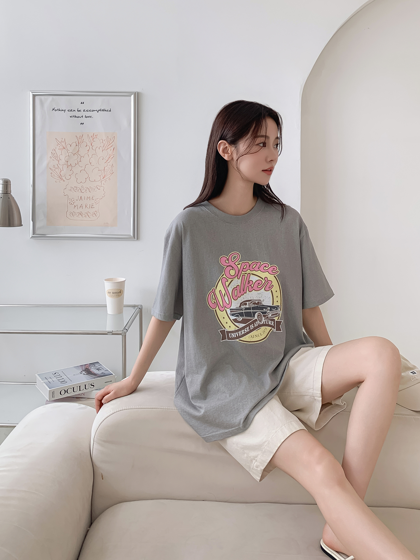 コットンラウンドネック半袖プリントTシャツ | 詳細画像16