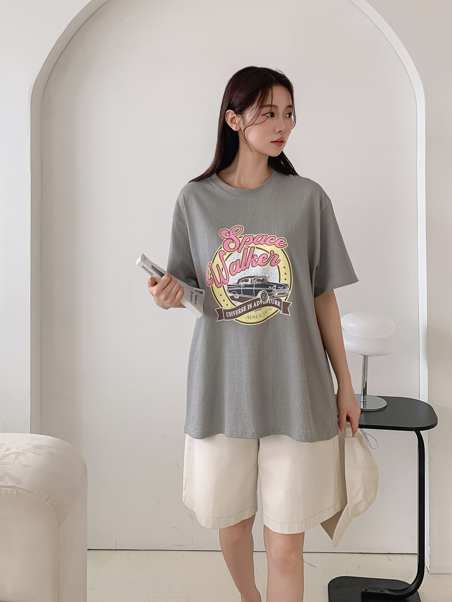 コットンラウンドネック半袖プリントTシャツ | 詳細画像17