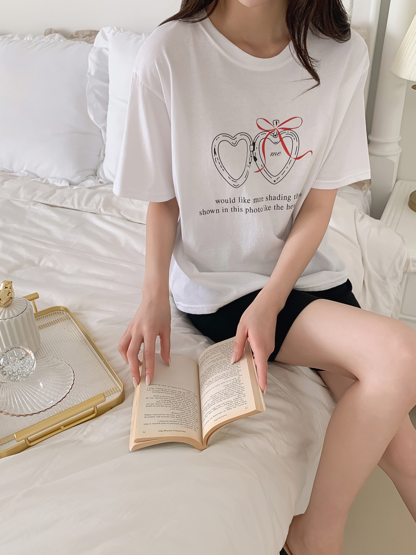 コットンラウンドネック半袖プリントTシャツ | 詳細画像7