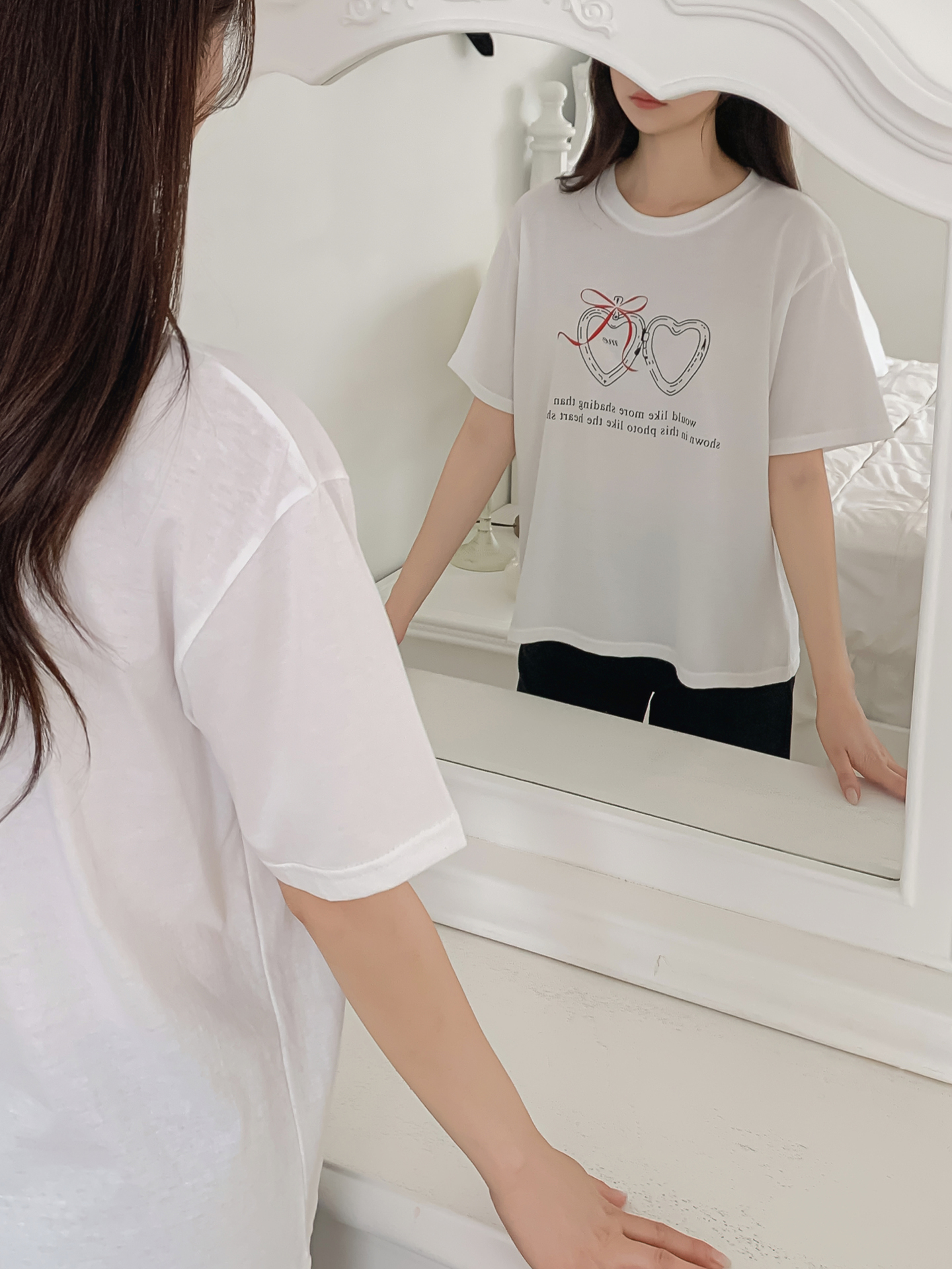 コットンラウンドネック半袖プリントTシャツ | 詳細画像8