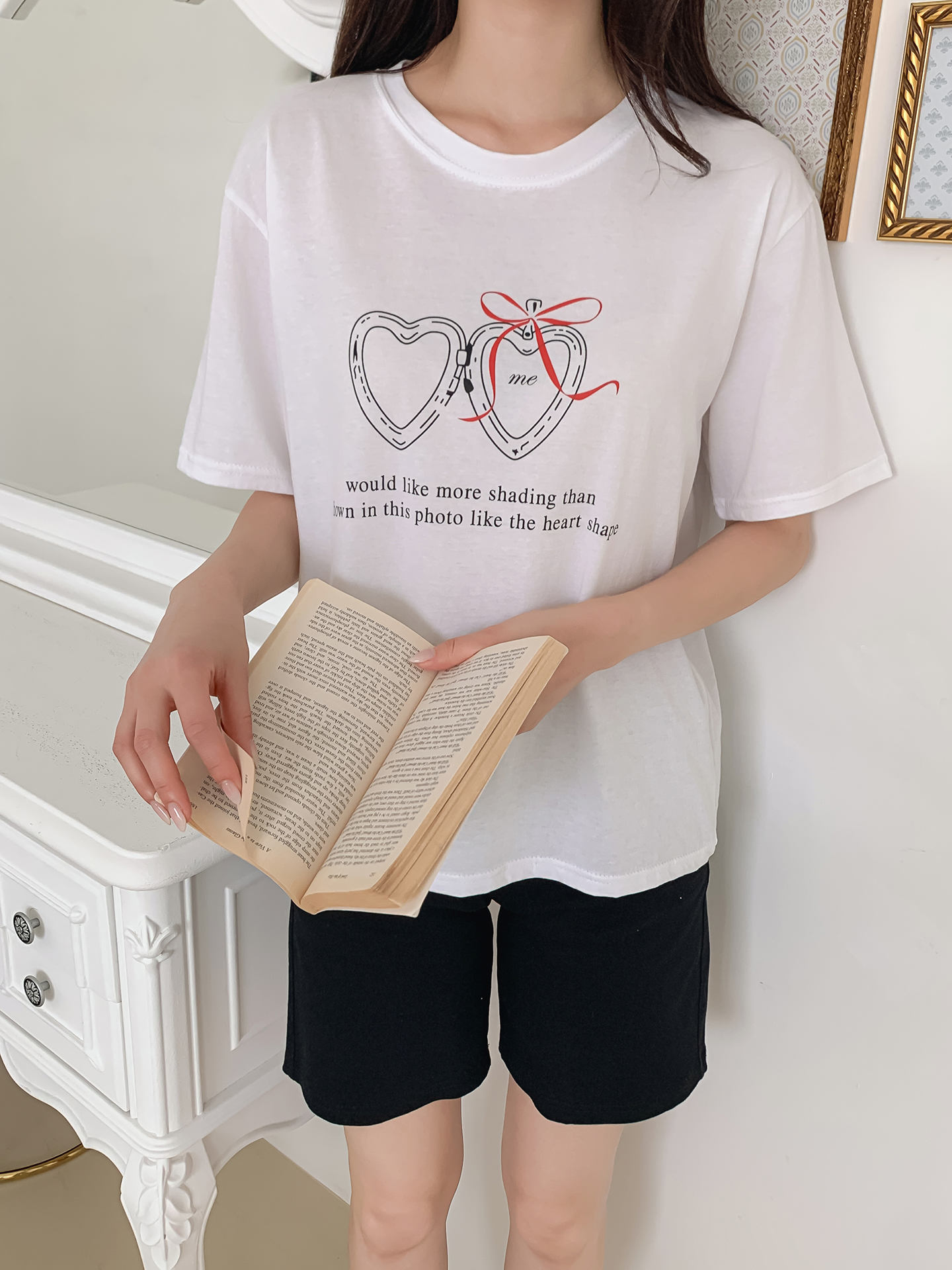 コットンラウンドネック半袖プリントTシャツ | 詳細画像9