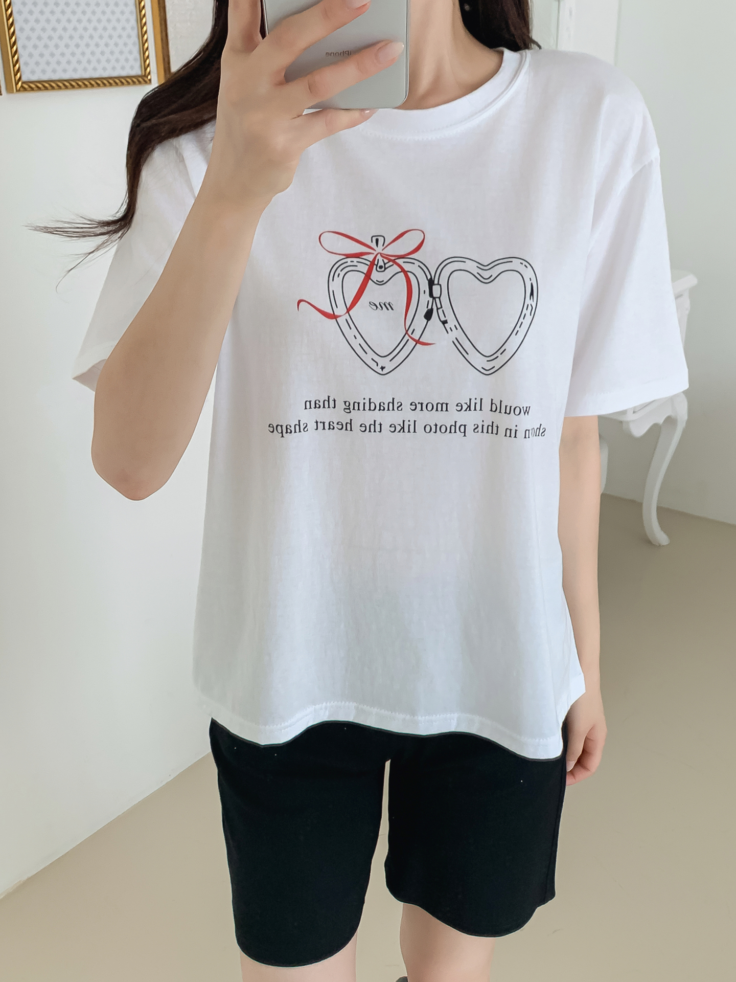コットンラウンドネック半袖プリントTシャツ | 詳細画像10