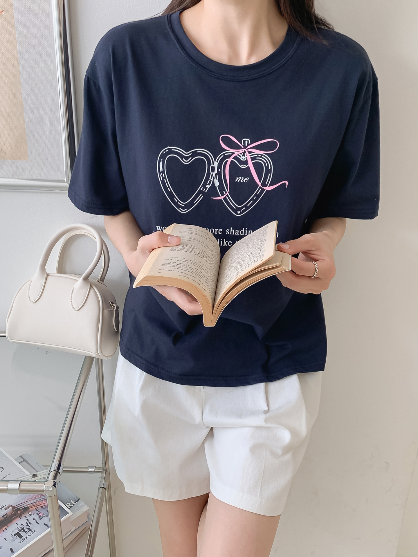 コットンラウンドネック半袖プリントTシャツ | 詳細画像14