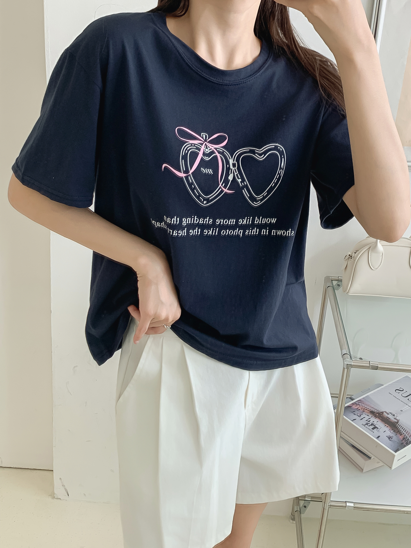 コットンラウンドネック半袖プリントTシャツ | 詳細画像17
