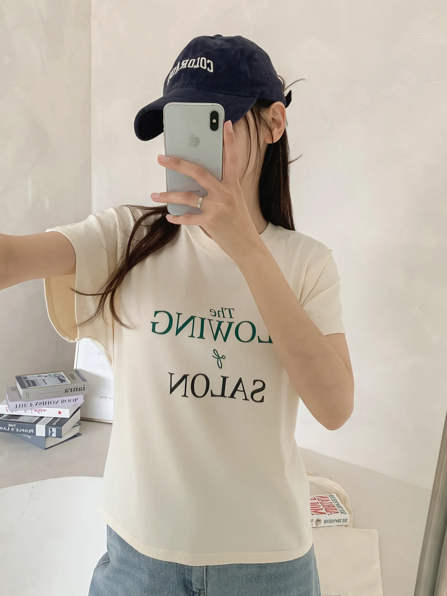 ソフトラウンドネックスリム半袖プリントTシャツ | 詳細画像1