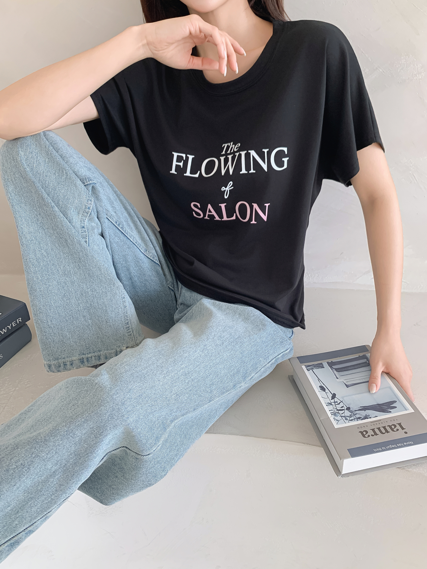ソフトラウンドネックスリム半袖プリントTシャツ | 詳細画像4