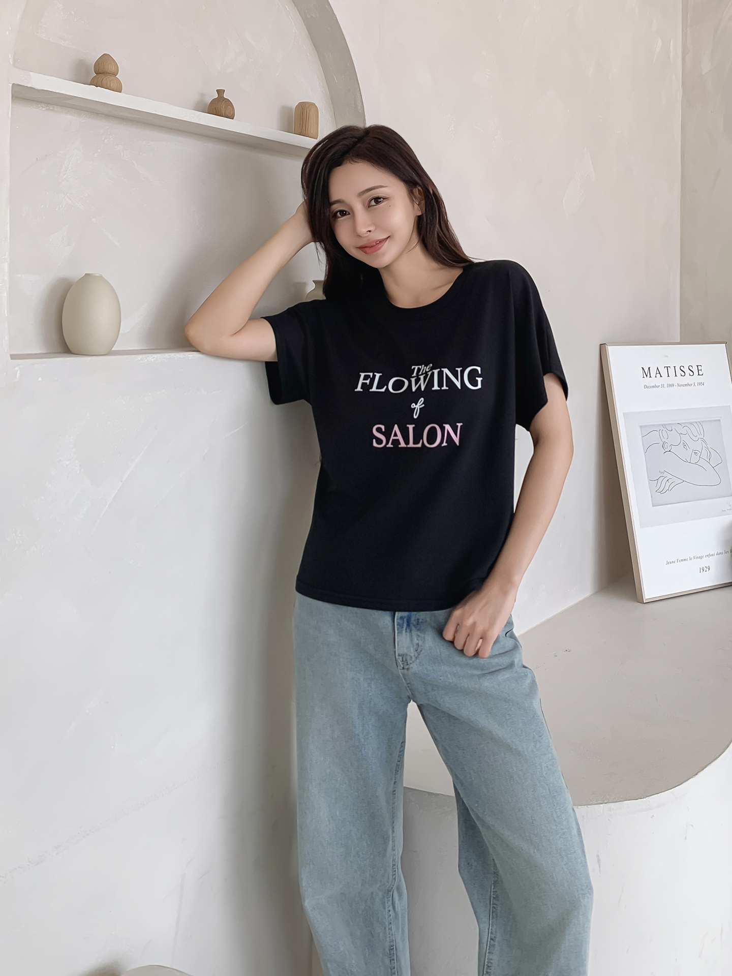 ソフトラウンドネックスリム半袖プリントTシャツ | 詳細画像5