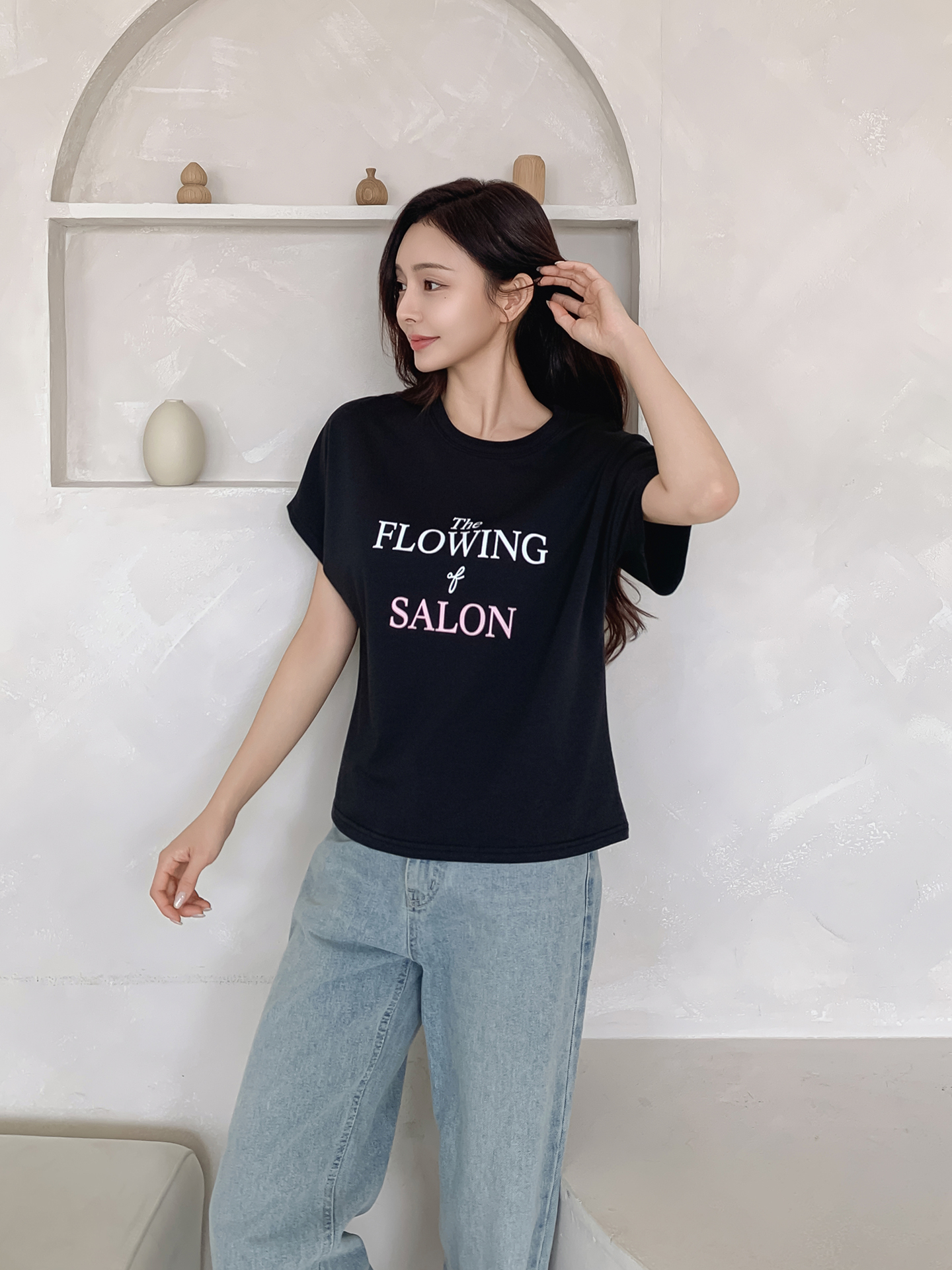 ソフトラウンドネックスリム半袖プリントTシャツ | 詳細画像8