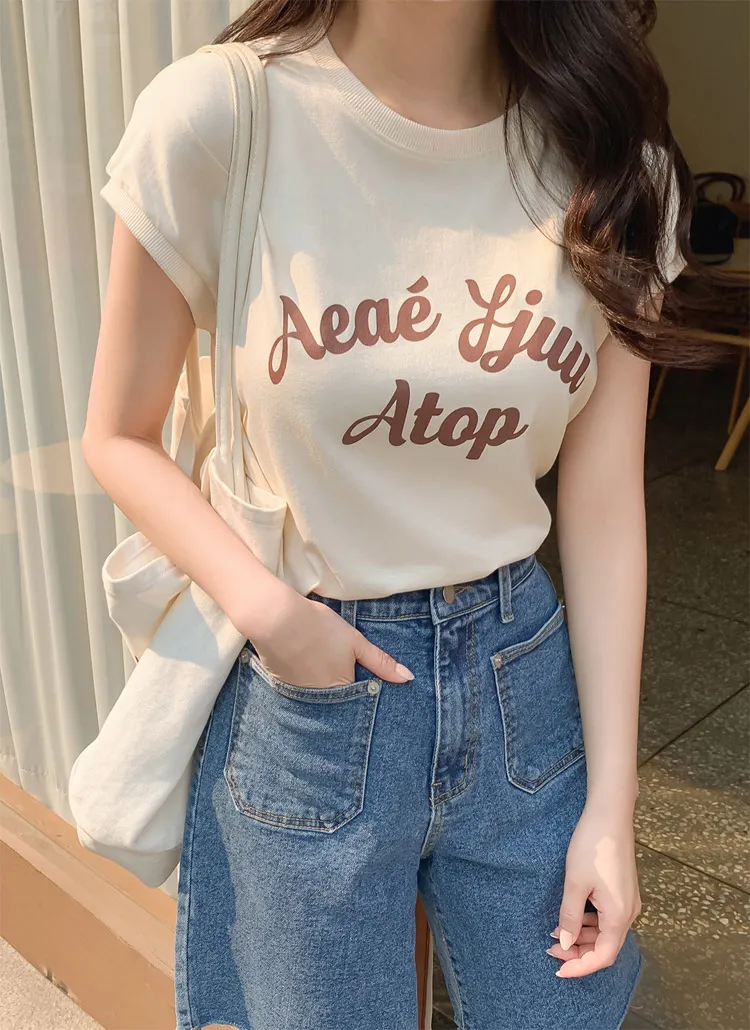 ソフトラウンドネック半袖ロゴTシャツ | 詳細画像1