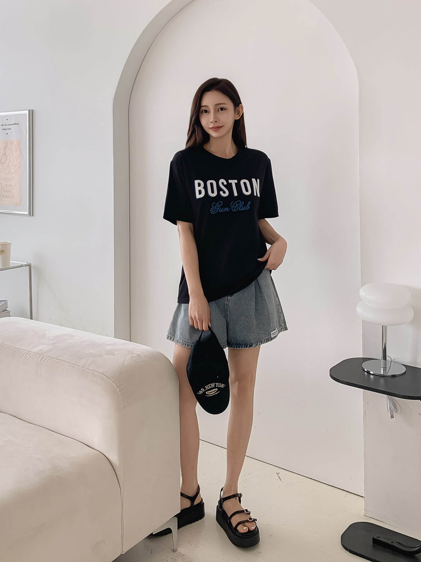 ラウンドネックルーズ半袖ロゴTシャツ | 詳細画像12