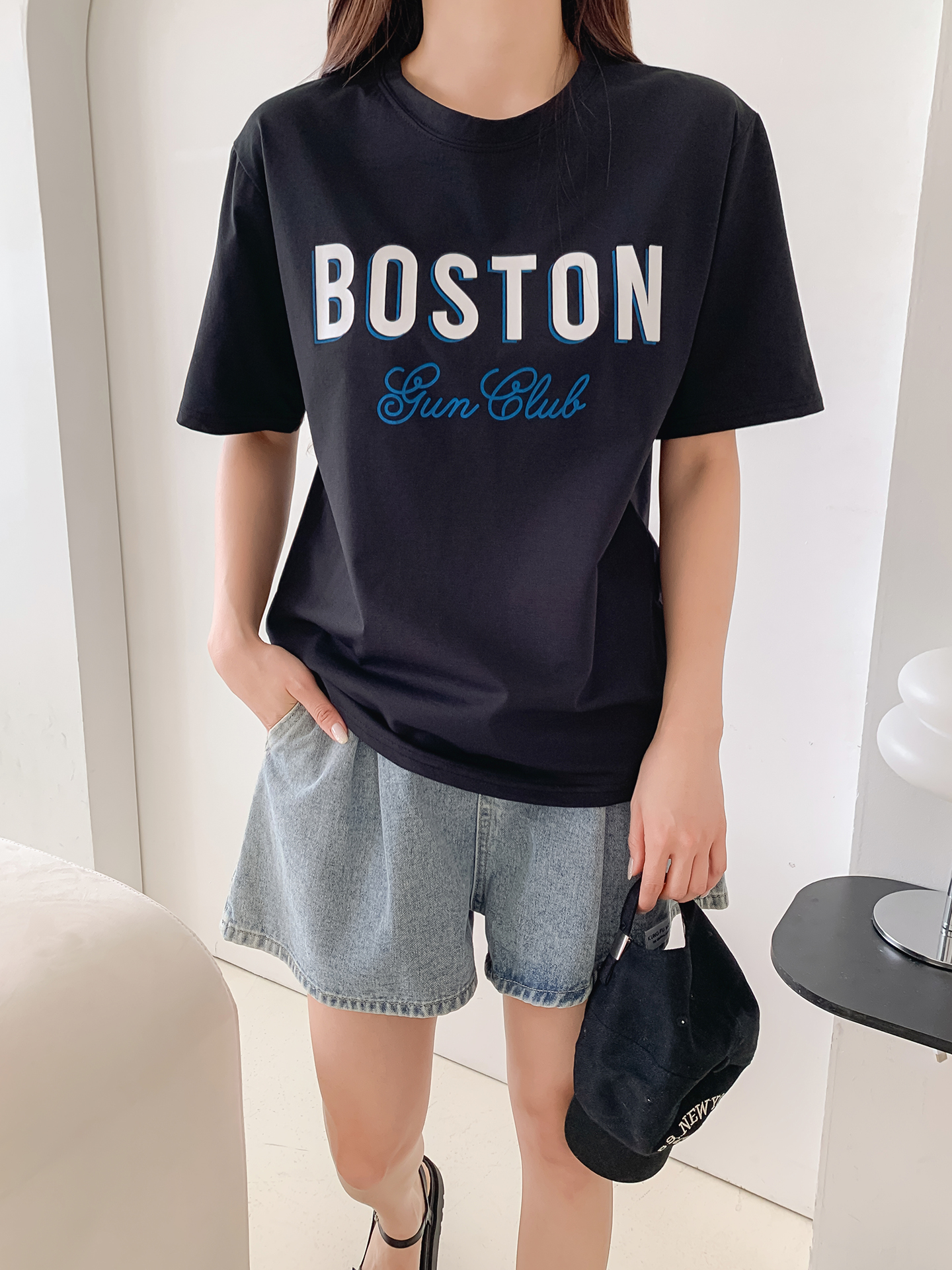 ラウンドネックルーズ半袖ロゴTシャツ | 詳細画像13