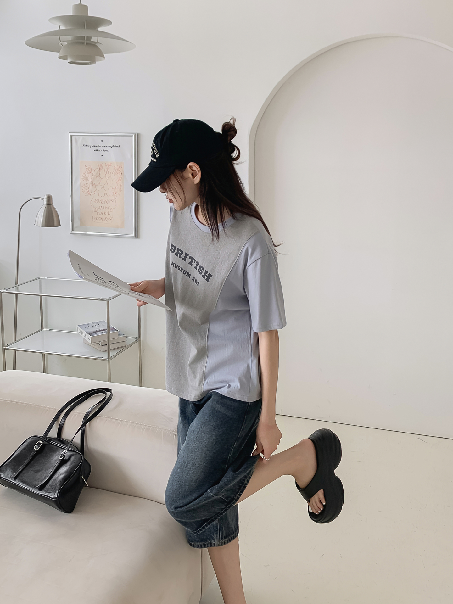 ラウンドネックルーズ半袖ロゴTシャツ | 詳細画像7